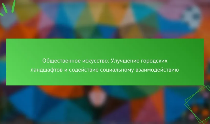 Общественное искусство: Улучшение городских ландшафтов и содействие социальному взаимодействию