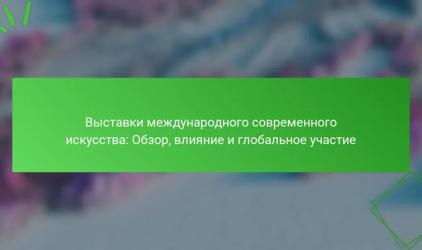 Выставки международного современного искусства: Обзор, влияние и глобальное участие