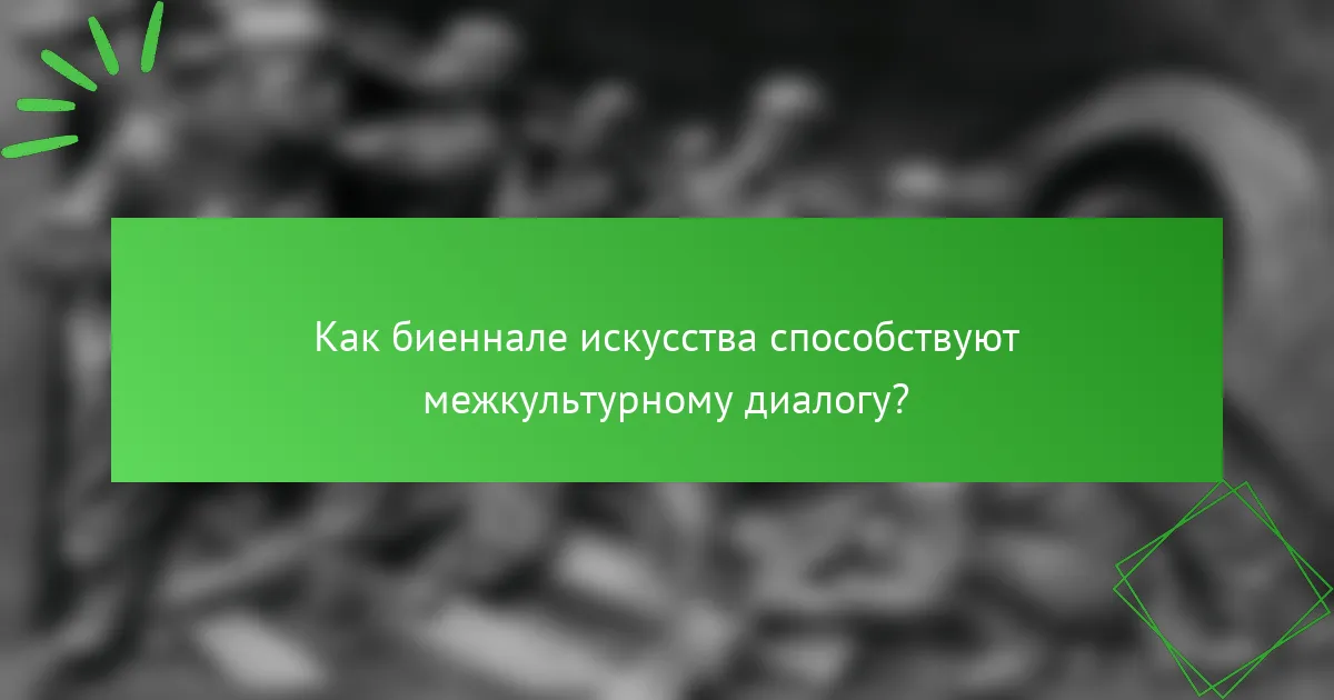 Как биеннале искусства способствуют межкультурному диалогу?