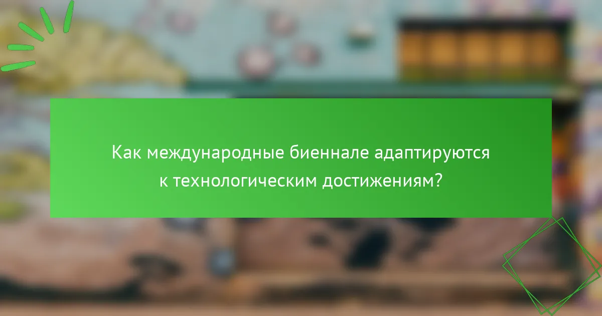 Как международные биеннале адаптируются к технологическим достижениям?