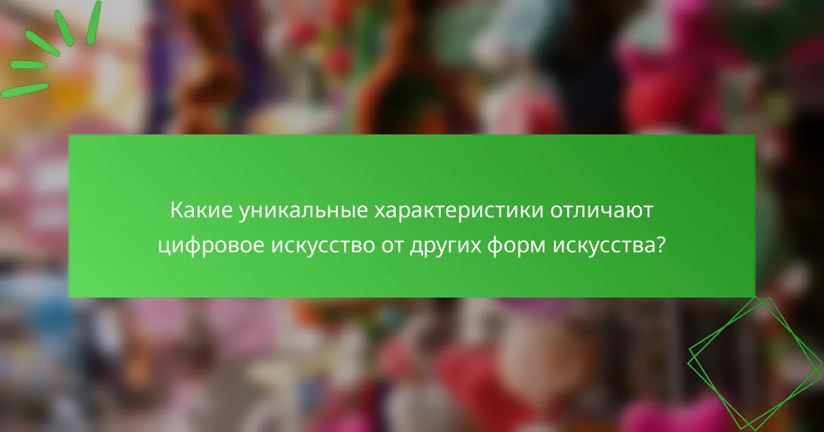 Какие уникальные характеристики отличают цифровое искусство от других форм искусства?