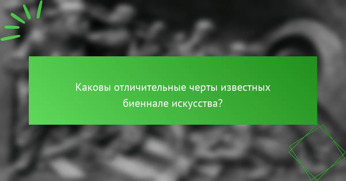 Каковы отличительные черты известных биеннале искусства?